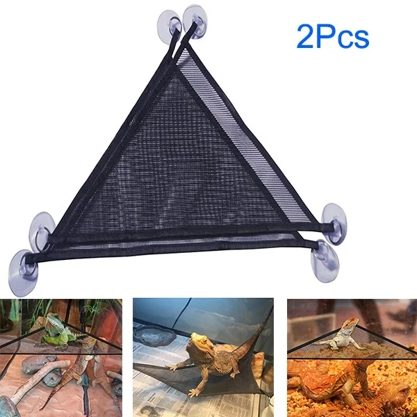

2 Pcs/set Reptile Hammock Breathable Mesh Bearded Dragon Lizard Reptiles Amphibians Terrarium Bedding Pet Products