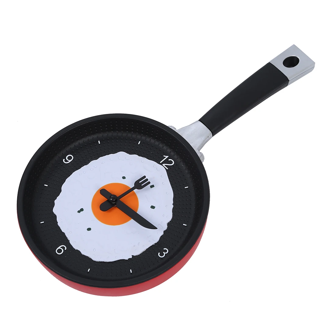 Frying Pan Clock with Fried Egg Novelty Hanging Kitchen Cafe Wall Clock Kitchen Redin Wall
