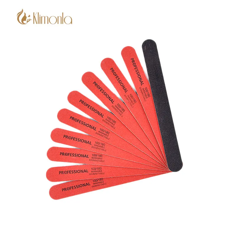 

10pcs Wooden Nail Art File 100/180 Red And Black Sanding Files Nail Polish Tool Nail Accessories Polishing Tools Onglerie