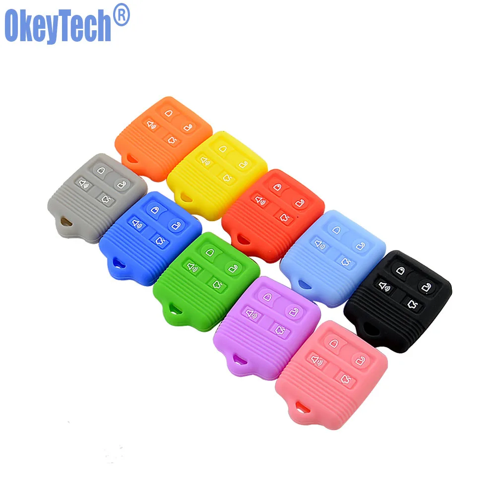 

OkeyTech 4 Buttons Remote Car Key Transit Keyless Rubber Silicone Cover for Refit Ford Lincoln Mercury Fob Case Free Shipping