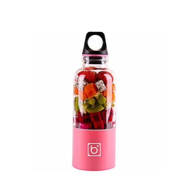500 мл портативная соковыжималка с подзарядкой от USB, электрическая автоматическая машина для бинго овощей, фруктового сока, чаша для блендера, миксер, бутылка - Цвет: Бургундия