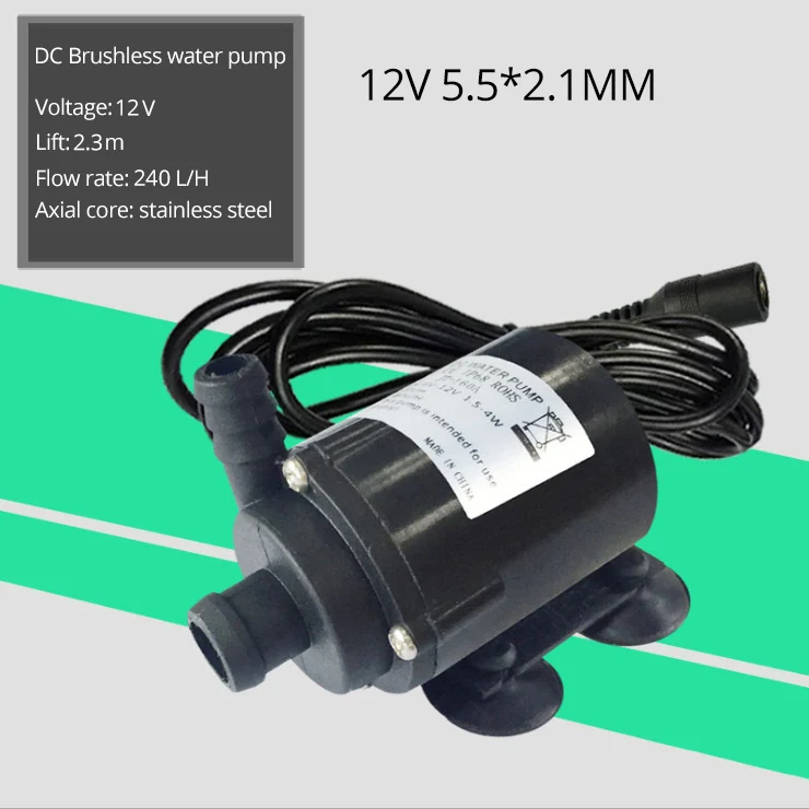 Высокий объёмный расход 280 л/ч мини водяной насос 12 V 12 V USB 5V насос 12VDC водяная помпа 12 Вольт, насос для воды - Напряжение: 5.5 X 2.1mm Jack