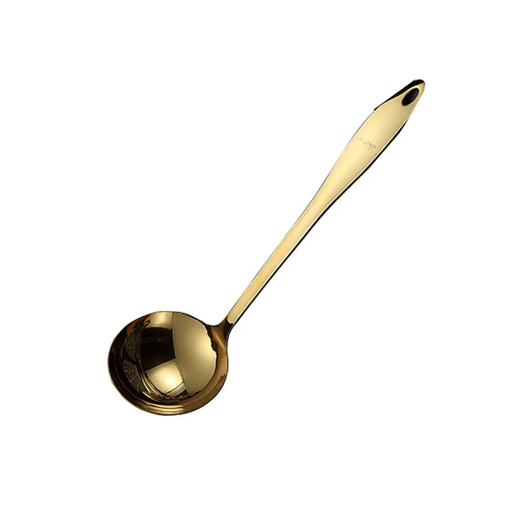 Soup Spoon 1 шт., золотые титановые инструменты для приготовления пищи из нержавеющей стали, ложка-Лопатка, кухонная посуда, кухонные инструменты, Cocina Utensilios, лопатка, ковш, кухонная утварь - Цвет: Soup Spoon