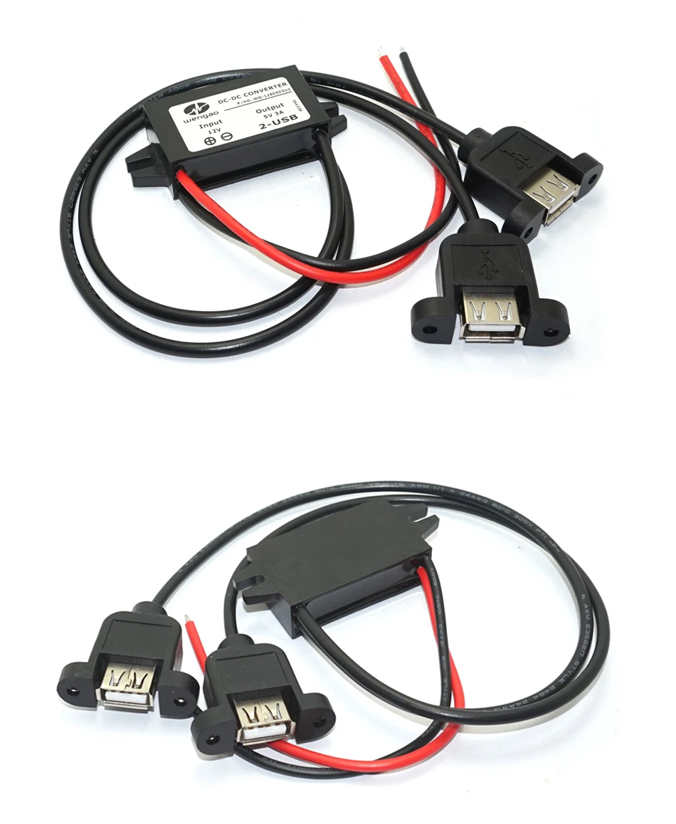 Высокое качество DC 12V к DC 5V 3A 15W преобразователь модуль Duble USB выход адаптер питания