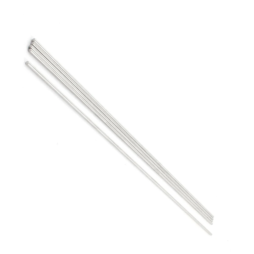 

350mm Long 3mm Dia Stainless Steel Round Bar Stick Rod Silver Tone x 5