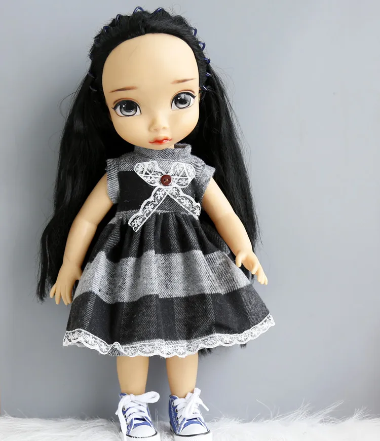 Одежда для кукол подходит 16 дюймов 40 см салонная кукла черно-белое платье - Цвет: black
