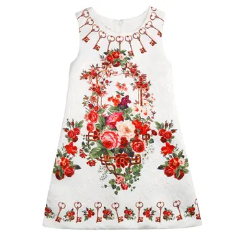 

Girls Dresses School Dress For Girl Tunic 2018 Autumn Dresses For Girls 10 Years Princess Flower Print Dress Wedding Clothing
