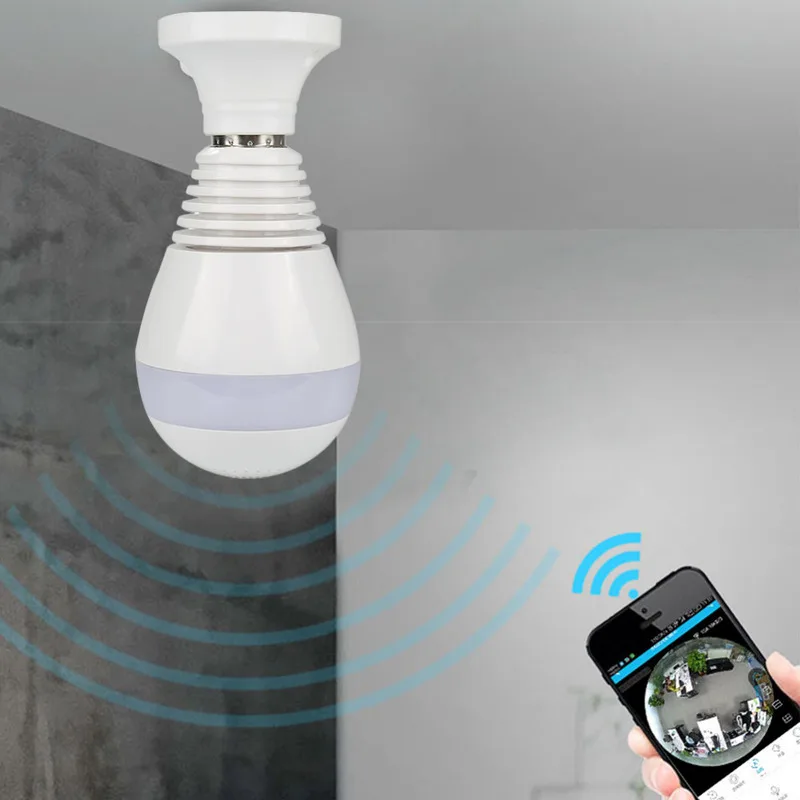 960P/1080P 360 degree Wireless IP Camera Bulb Light FishEye Smart Home CCTV 3D VR Camera 1.3MP 2MP Home Security ip camera