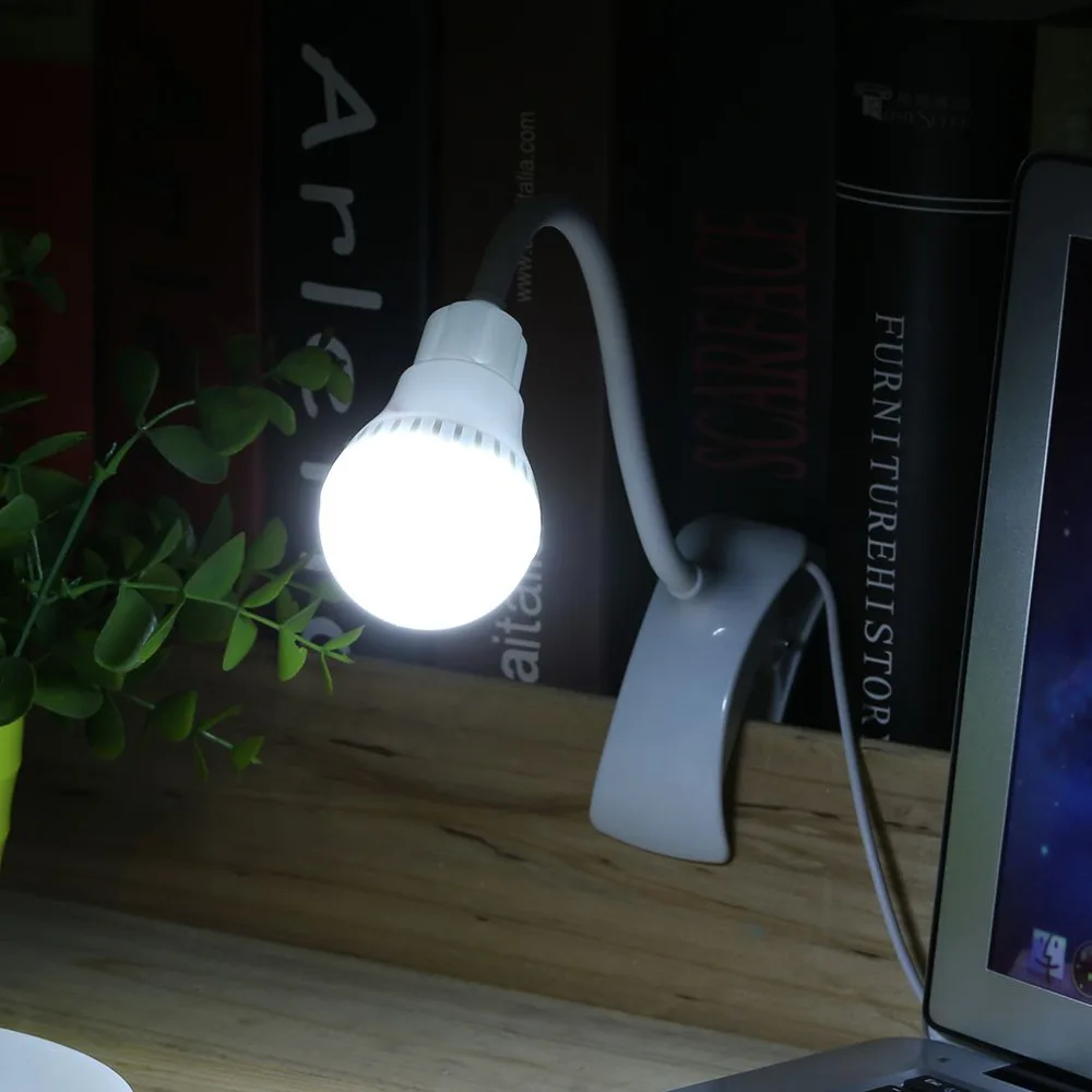 

Super Bright LED Desk Clip Lamp USB Rechargeable Table Reading Lamp Student 360 degree bendable Light 2017 Brand New