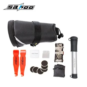 

SAHOO Cycling Bicycle Bike Repair Tools Kit Set with Pump Saddle Bag Black For Refit Tool 21929