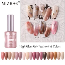 MIZHSE UV ジェルネイルポリッシュオンブルグリッタージェルマニキュアグロス色マニキュアプライマートップベース Laquid グリッタージェル爪(China)