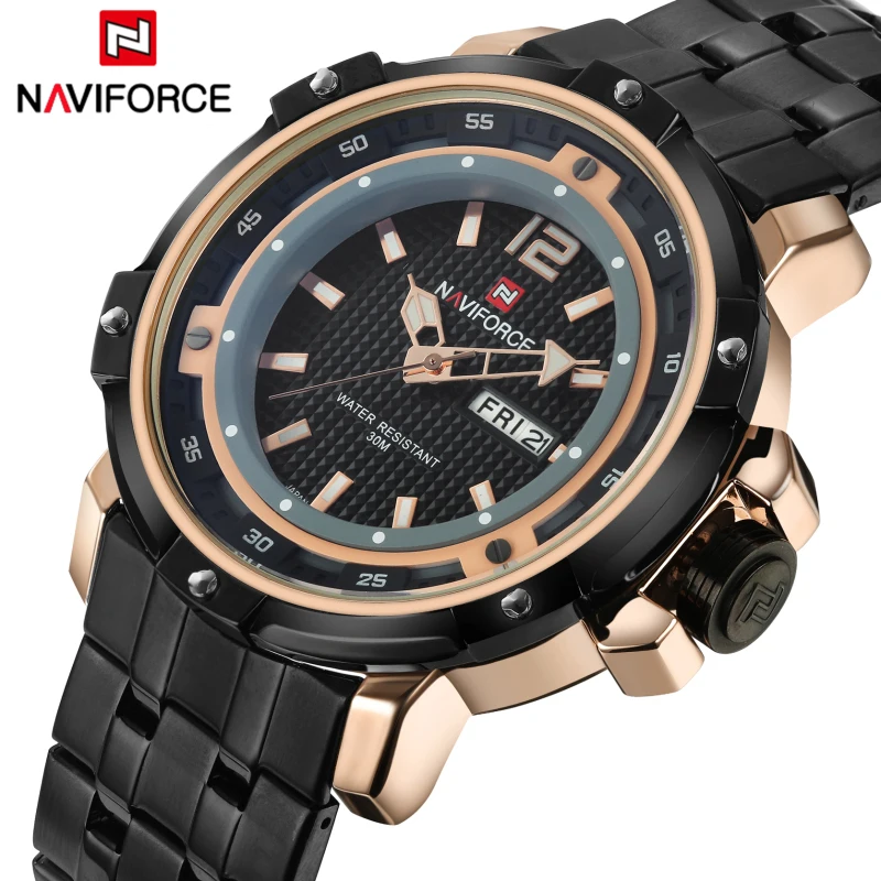 

Top Brand Naviforce Men Sports Watches Men's Quartz Hour Date Clock Man Stainless Steel Military Army Waterproof Wrist watch