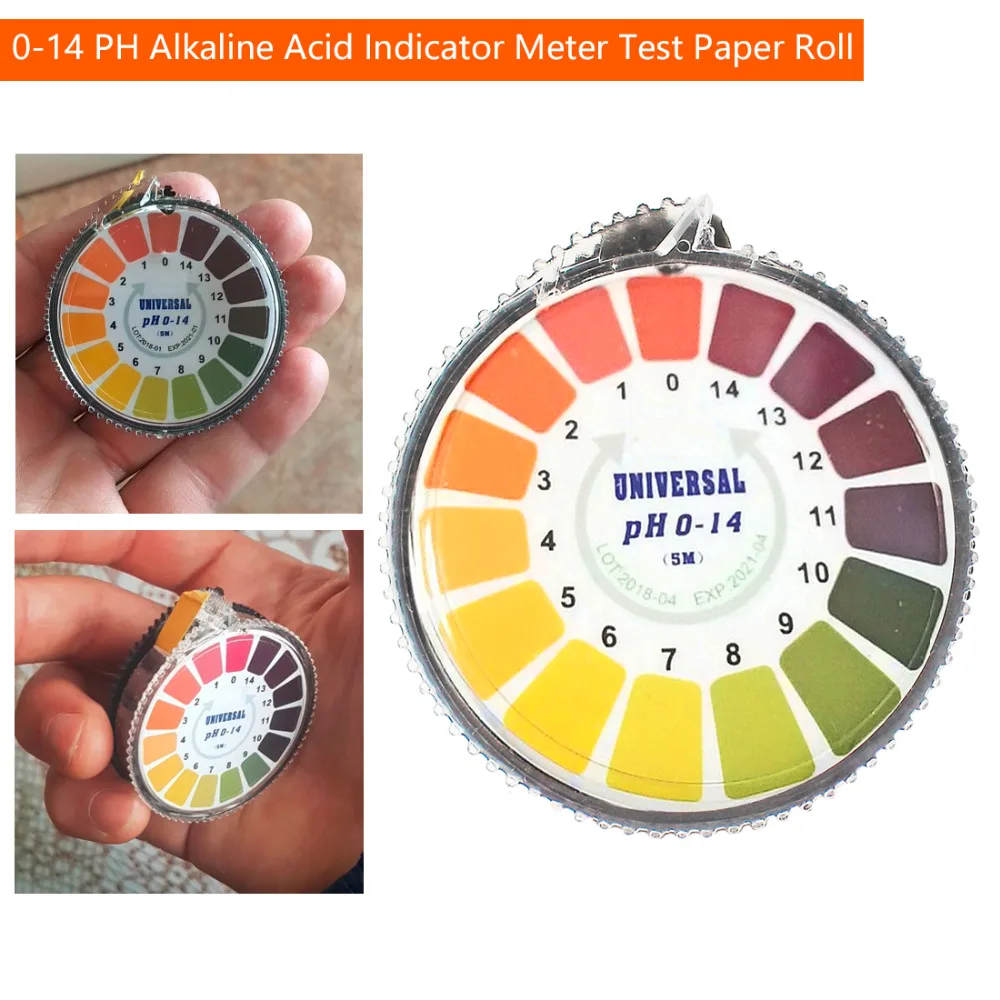 

5m 0-14 PH Alkaline Acid Indicator Meter Test Paper Roll For Water Urine Saliva Soil Litmus Accurate Testing Measuring