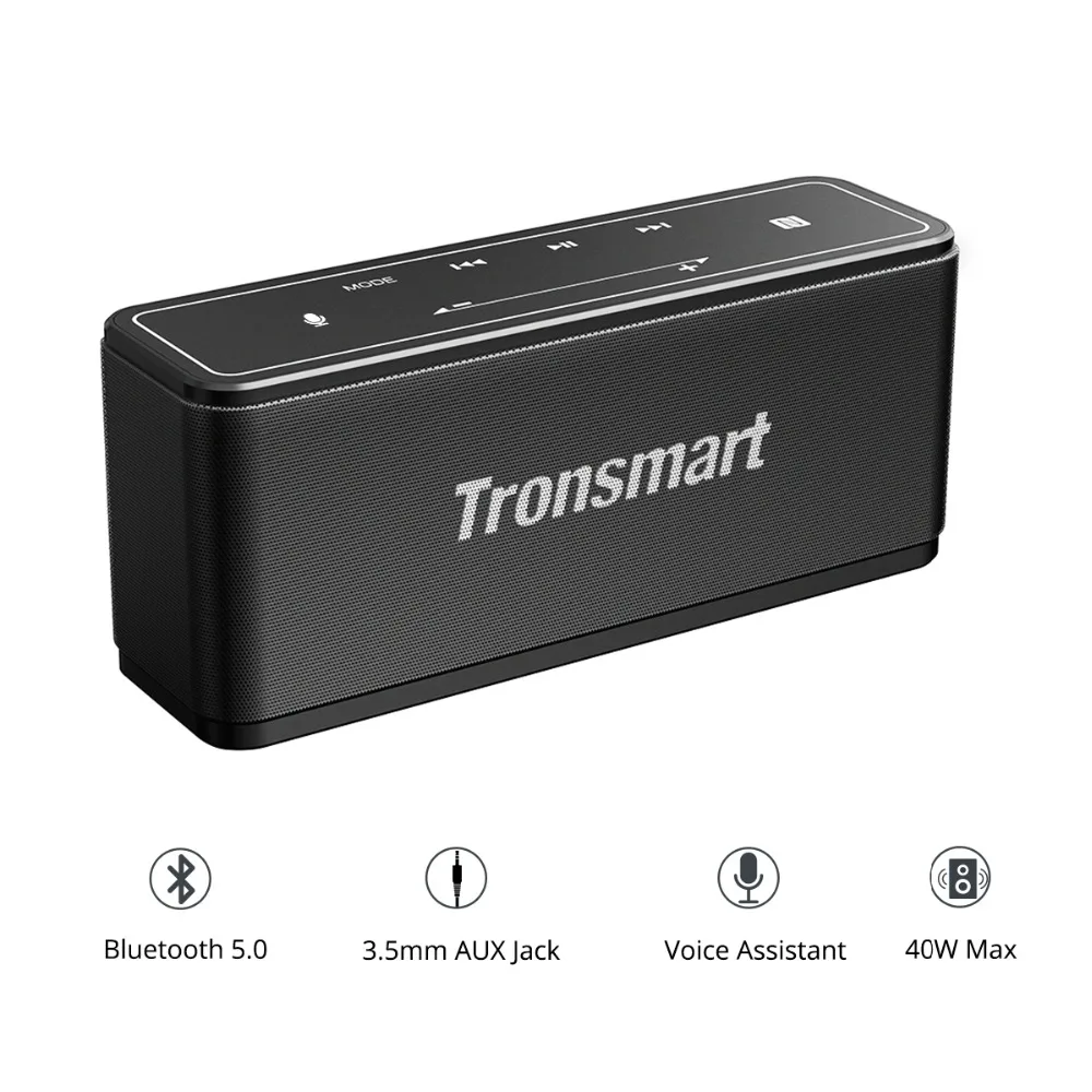 Tronsmart Mega Bluetooth 5.0 Speaker Voice Assistant Portable Speaker 40W Wireless Speaker Soundbar with TWS,NFC,MicroSD Card (8)