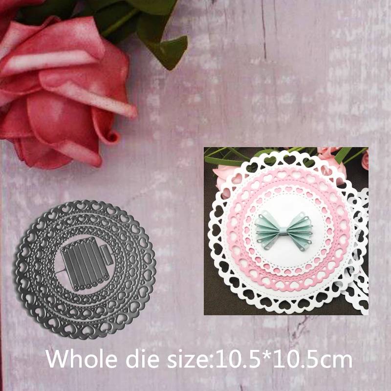 

10.5*10.5cm heart border rosette new Metal Steel Cutting Dies for DIY Embossing Scrapbook Paper Craft Cards stencil stamps Dies