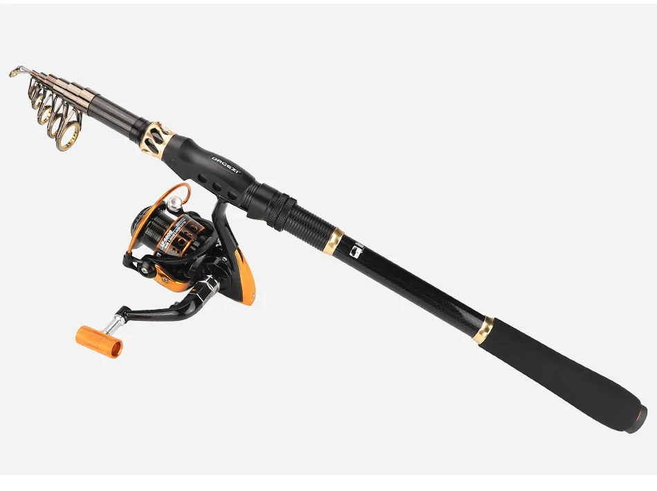 Vara de Pesca Varas de Pesca + Spinning Completo com Linha de Pesca m de Fibra de Carbono Dagezi Telescópica Reel Combo Kit 1.8-3.6 6 Pesca + Spinning Reel Combo Kit Completo com linha de pesca