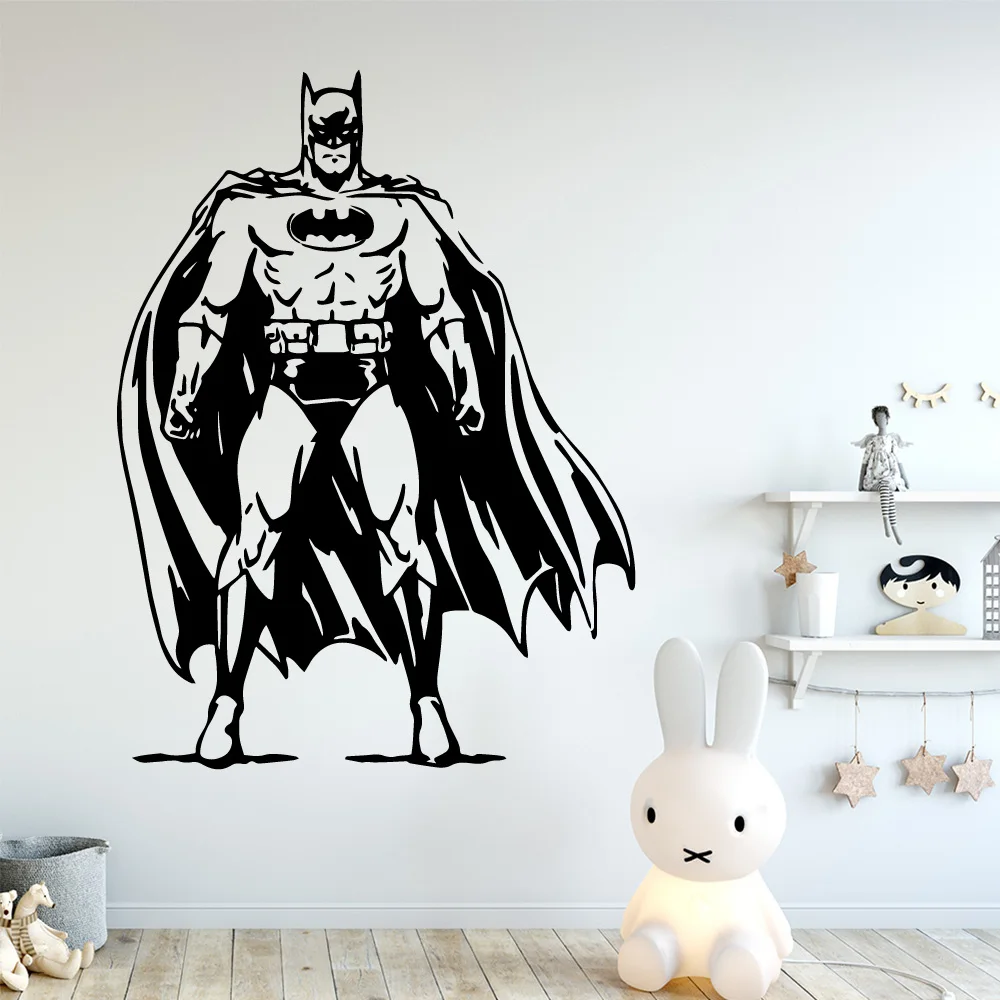 Новая наклейка Бэтмен супергерой на стену, современные наклейки, декор для спальни для мальчиков, украшение для детской комнаты, настенная виниловая наклейка на стену s