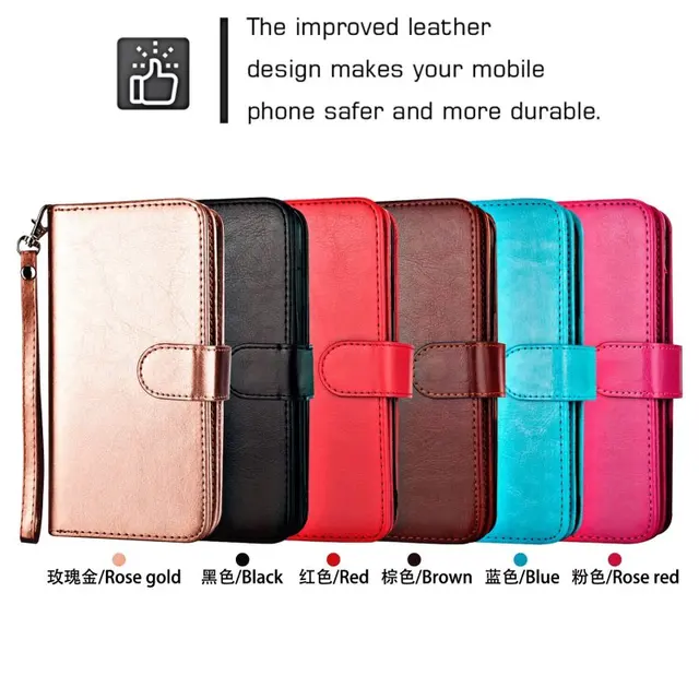 Magnetic Detachable Phone Cases Wallet for iPhone XS Max Case Leather for iPhone XR XS Max Cover Flip With 9 Credit Card Slots