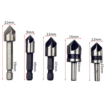

82 degree five-edged chamfering tool woodworking hole fast guiding chamfering tool countersunk bit drilling wood centering drill