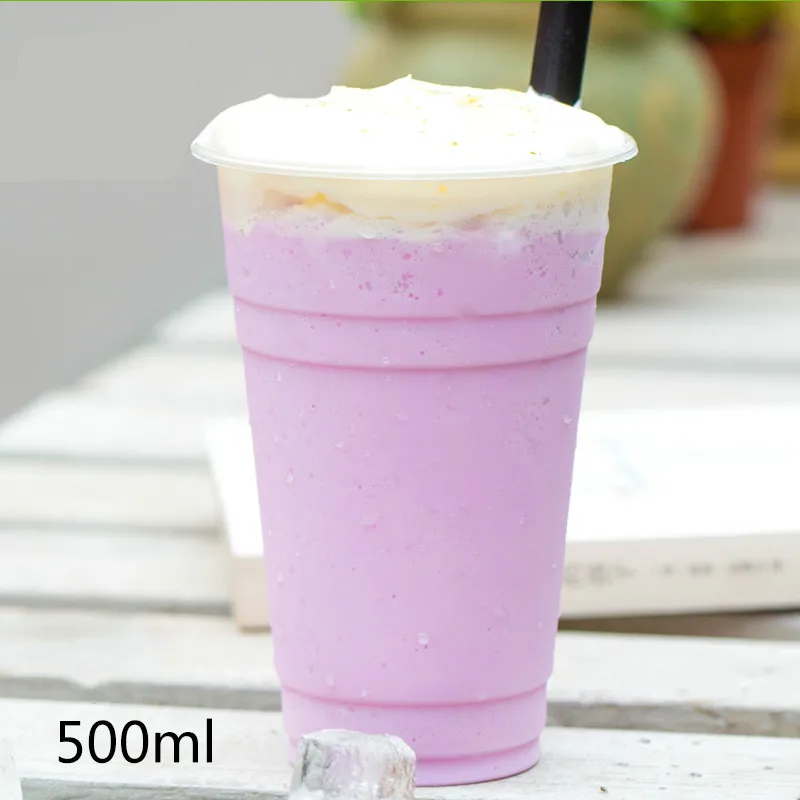 500ml Party Disposable milk tea plastic fruit cup thickening