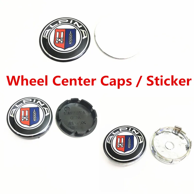 

4pcs 56mm 60mm 65mm 68mm For ALPINA Car Styling Wheel Center Cover Hub Caps Logo Badge Emblem Stickers Decals Auto Accessories