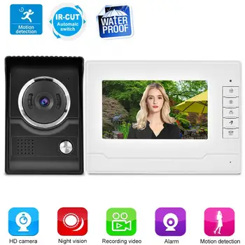 

7 Inch HD Rainproof Monitor Door Phone IR Camera Remote Unlock Intercom Doorbell cerradura puerta portable door lock travel