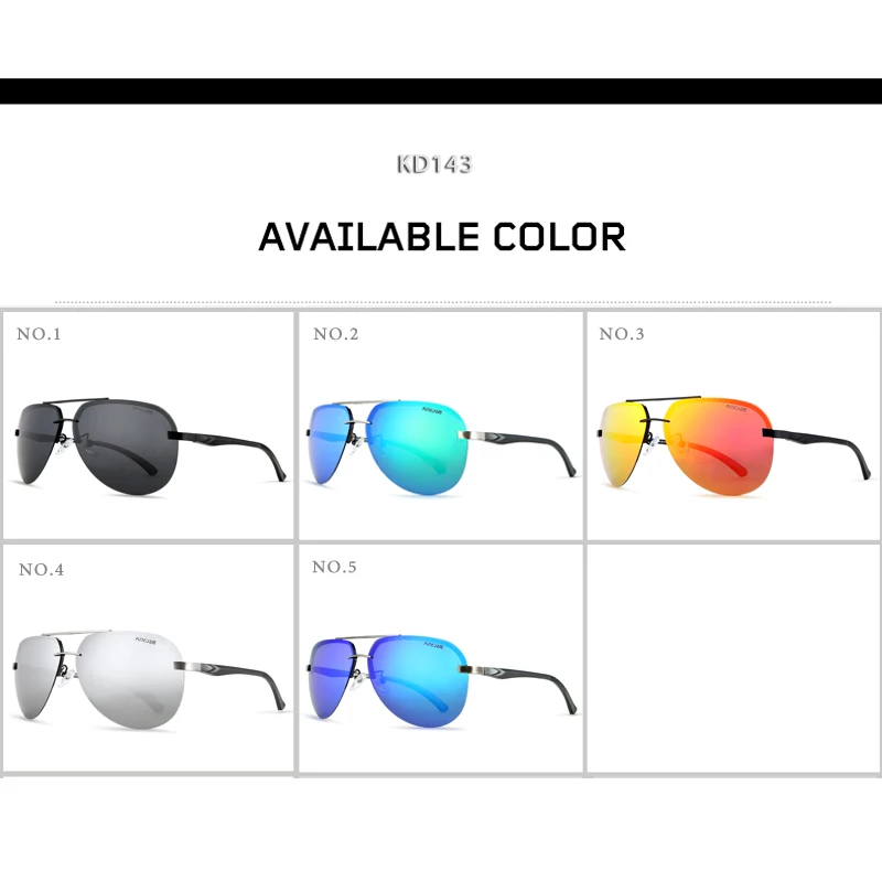 Goedkoop KDEAM Aluminium Magnesium Gepolariseerde Zonnebril Mannen 62mm Lens Zonnebril Polaroid Twee tone Goggles Met Designer Doos