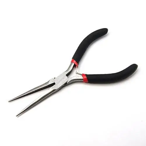 1pc Jewelry Pliers, Long Chain Nose Pliers(Needle Nose Pliers), Polishing, Carbon Steel, 15cm long,Black