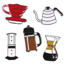 Ювелирные изделия оптом кофе серии значок (ручная стирка горшок/aeropress/chemex/чашка фильтра брошь оптовая броши