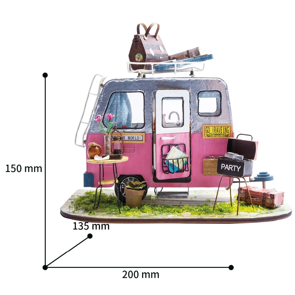 Robotime DIY миниатюрный деревянный кукольный дом с мебелью Модели Строительные наборы ручной работы кукольный домик игрушки DGM04 Прямая поставка