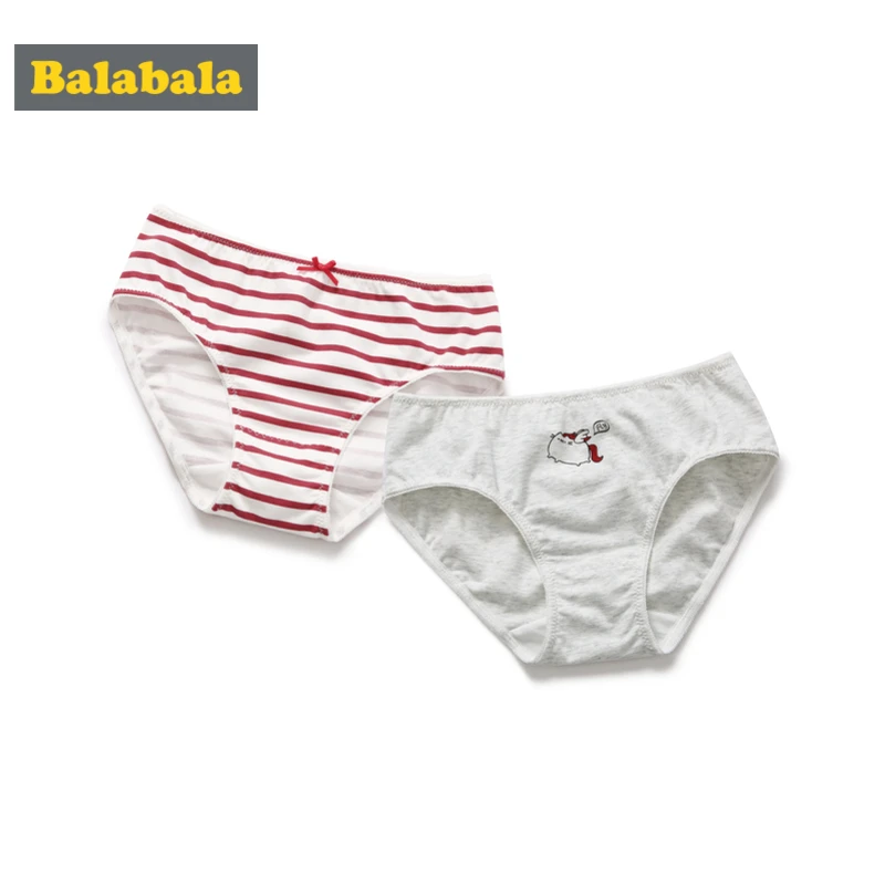 

Balabala 2-Pack Soft Cotton Undies for Teenage Girls Puberty Girl Cute Cartoon Underwear Teenage Briefs Calcinha Infantil Majtk