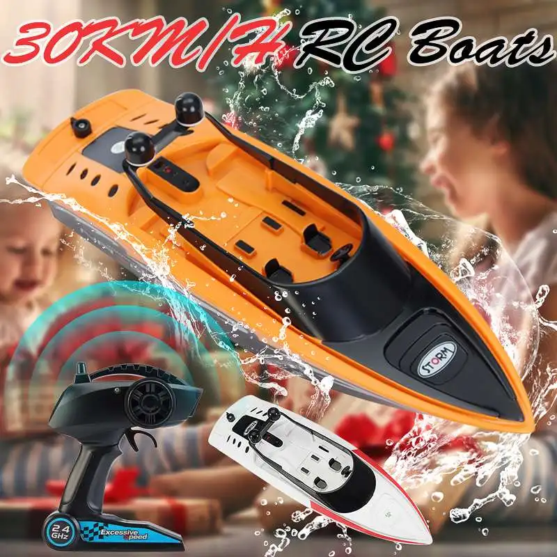 

RC Boat 2.4GHZ 4 Channel High Speed 30km/h Radio Remote Control RC Racing Boat Electric Toys RC Toys for Kids Gifts
