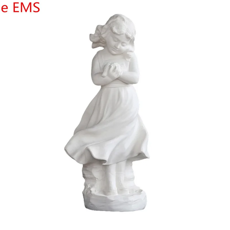 

Gypsum Statue Holding La Paloma Girl Bust Fine Arts Teaching Aids Gypsum Art & Craft Home Decorations 52cm L2326