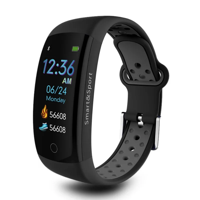 

Q6S Multi-function Stylish Sports Swimming IP68 Waterproof 3D Dynamic Heart Rate Blood Pressure Monitor Smart Watch Bracelet