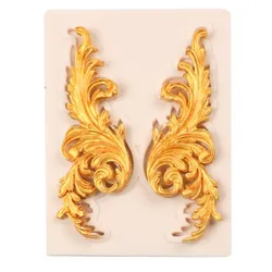 4YANG Baroque Scroll Leaves Silicone Mold Cake Border Fondant Cake Decorating Tool Candy Chocolate Gumpaste Resin Craft Molds 4YANG Baroque Scroll Leaves Silicone Mold Cake Border Fondant Cake Decorating Tool Candy Chocolate Gumpaste Resin Craft Molds