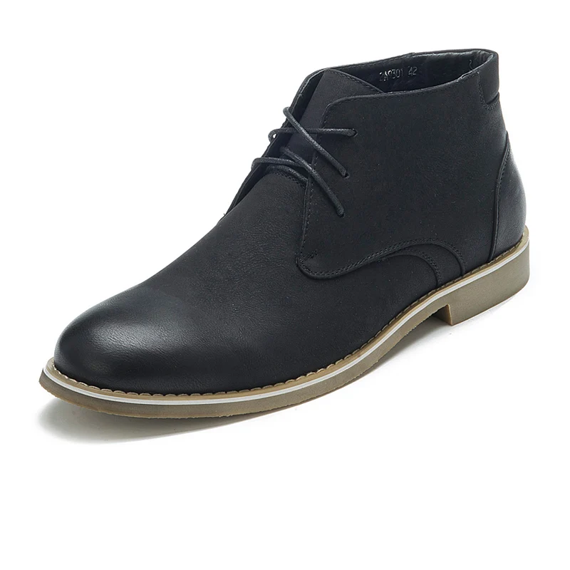 Mens Chukka Desert Boots Round Toe Lace Up Martin Boot Male Footwear