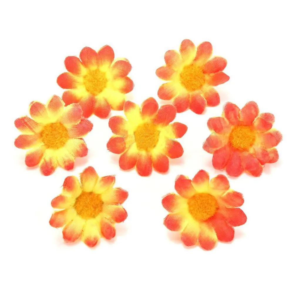 UESH 100x Artificial Gerbera Flowers Daisy Flower Heads Silk cloth