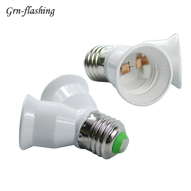 

110V 220V E27 to 2 E27 LED Lamp base Connector Y Shape Holder Socket Converter 2 in 1 Extender Adapter for LED Bulb Lamp light