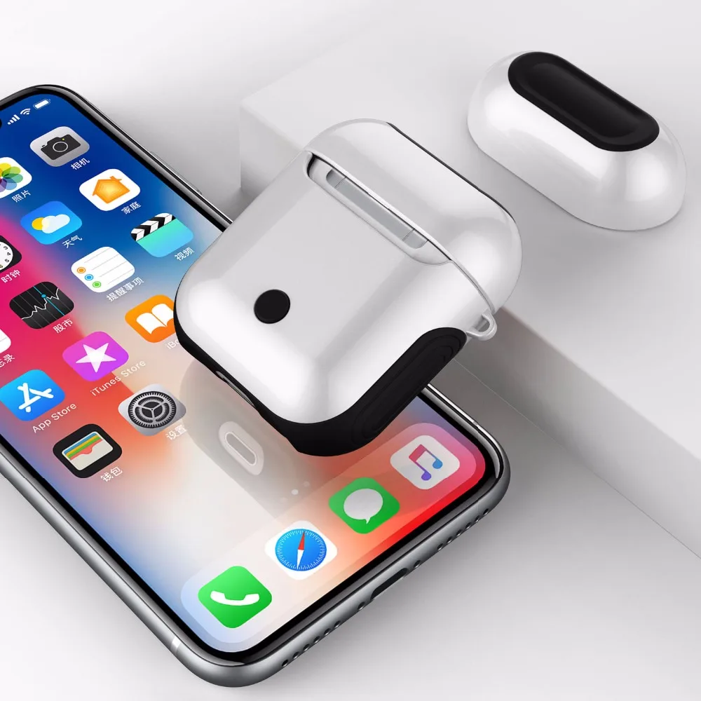 50 шт./лот УФ Лаки TPU + PC силиконовый защитный чехол для AirPods Новое поступление чехол для Apple Airpods загрузочной коробки