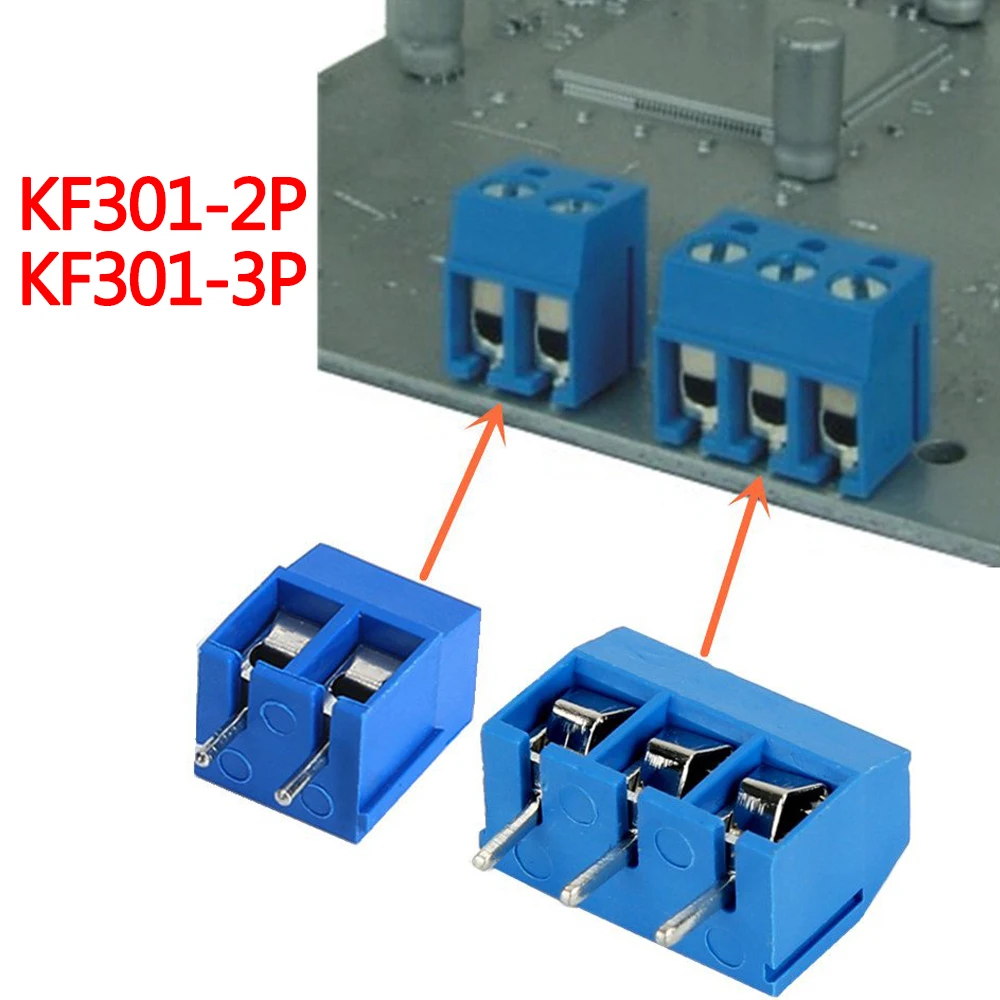 

20pcs KF301-5.0-2P KF301-3P Pitch 5.0mm KF301-2P Straight Pin PCB 2 Pin 3 Pin Screw Terminal Block Connector