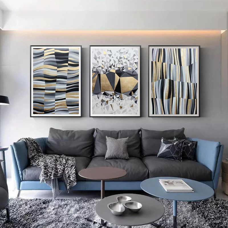 3pcs Nordic Abstract Canvas Painting Home Decor Posters and Print Scandinavian Salon Wall Art Picture for Living Room no frame