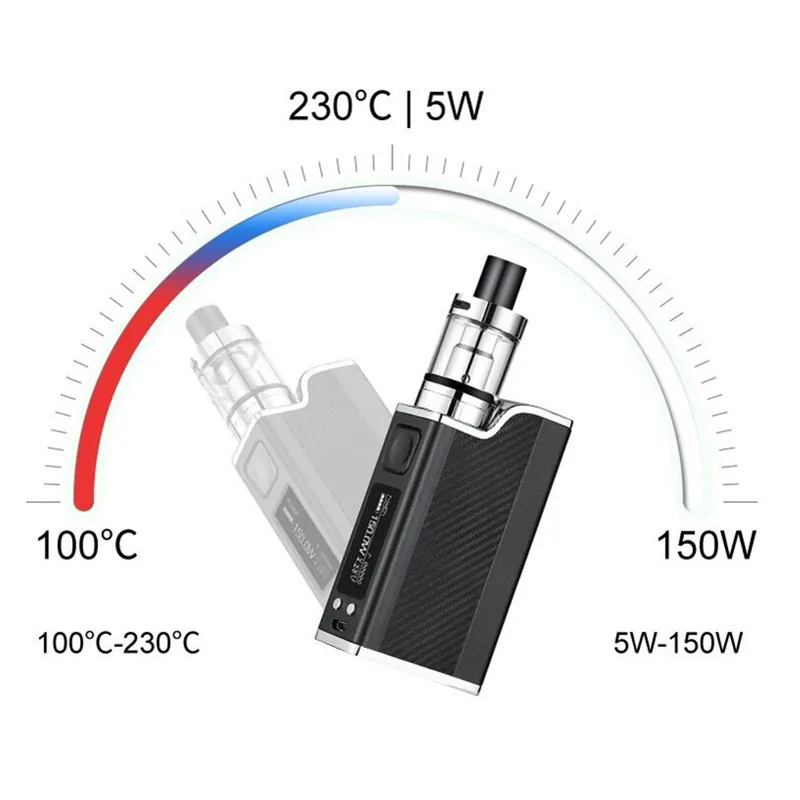 SUB TWO 150 Вт бокс мод VAPE Kit 1500 мАч встроенный аккумулятор с емкостью 2 0 мл электронная
