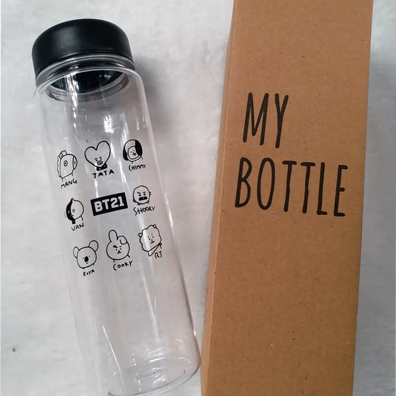 

[MYKPOP]: Tata Van Chimmy Cooky Koya Shooky MJ Mang MY BOTTLE Water Bottle K-POP Fashion Fans Gift SA18060318