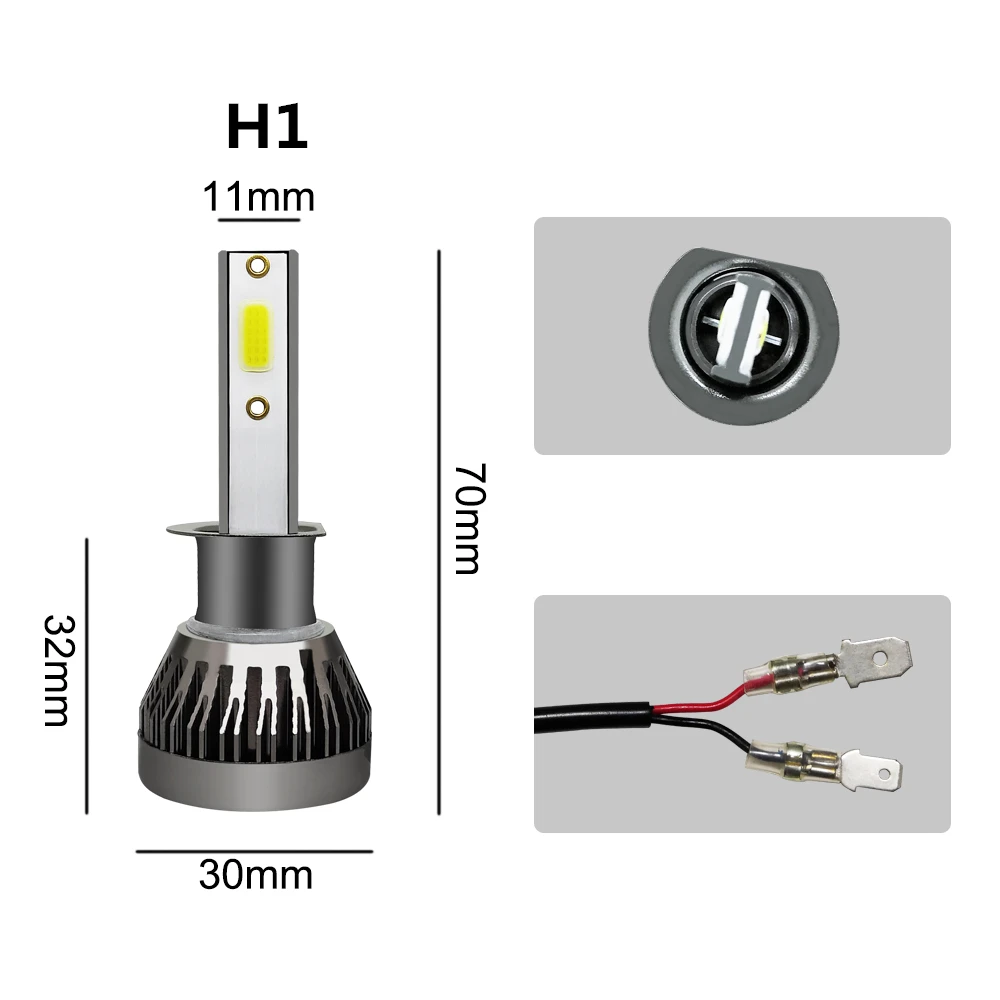 Комплект из 2 предметов, мини H4 H7 светодиодный автомобилей головной светильник лампочка H1 H11 HB3 9005 HB4 9006 светодиодный автомобильный светильник 9000LM/пара 36W 6000 Белый супер яркий авто лампа