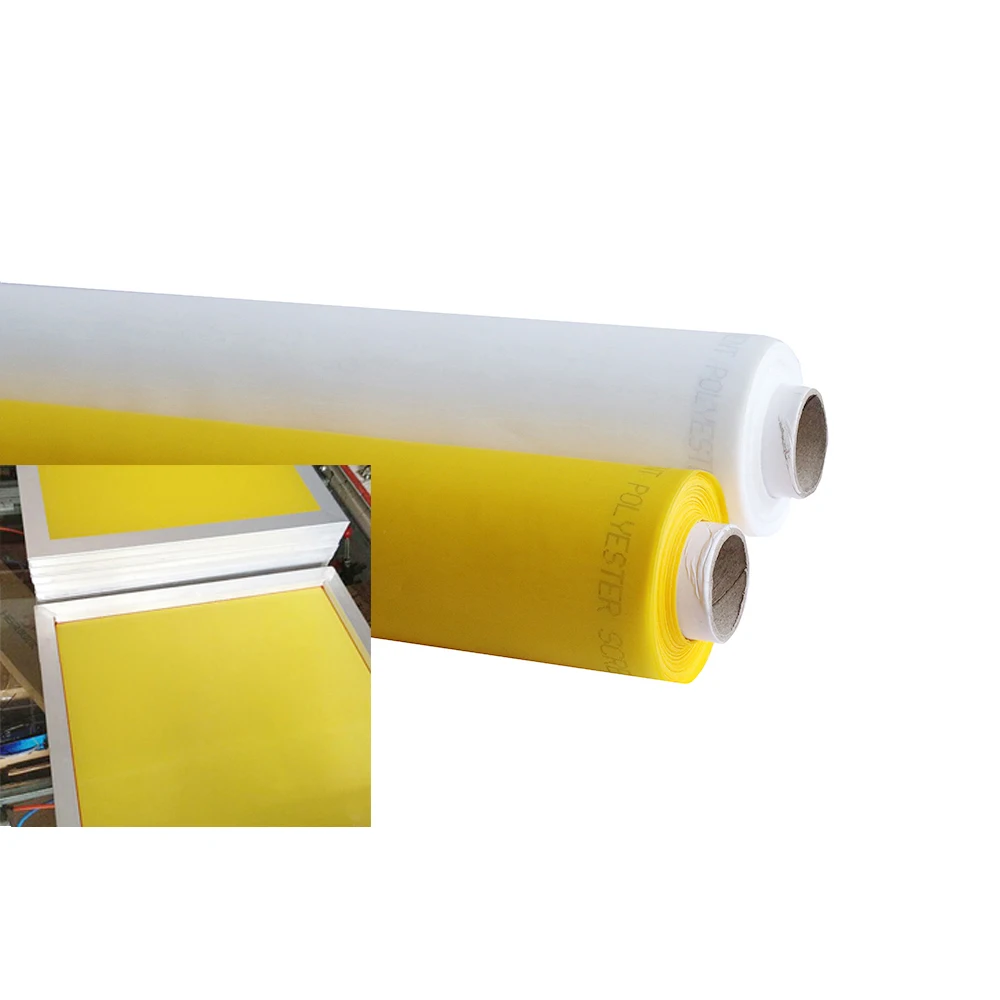 

110T 280Mesh 40UM Yellow 1Meter low elongation mesh 100% polyester monofilament Polyester screen printing fabric blothing cloth