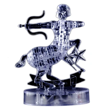 

3D Twelve Constellation Crystal Puzzle Diy Building Bl ocks Educational Toys Self-Installing Light Sagittarius Building Bl ocks