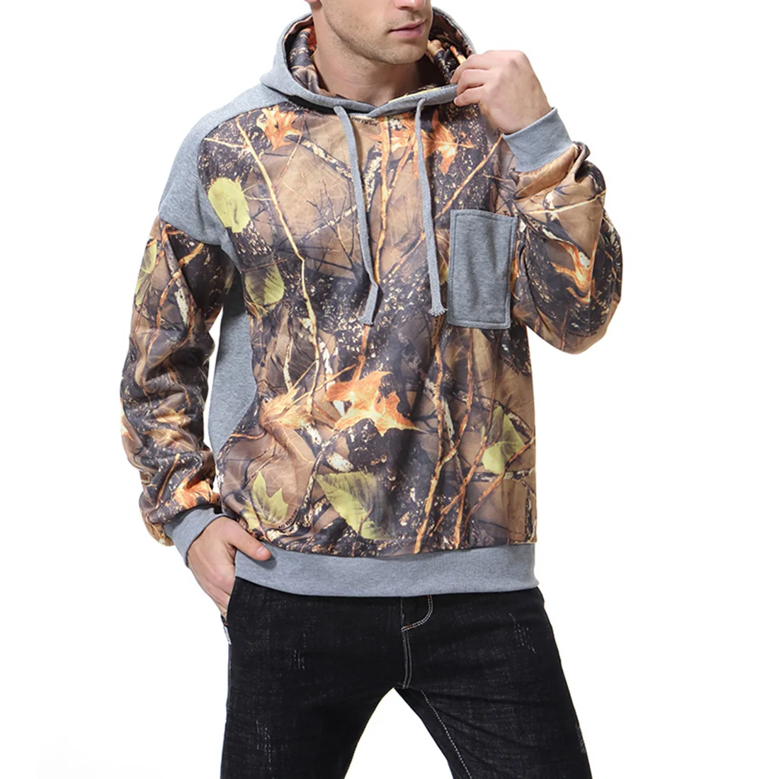 Hoodie Men's Long Sleeve Print Hooded Sweatshirt Men's Hoodie Sportswear Sports Jacket Casual Sportswear S-2XL-XY978