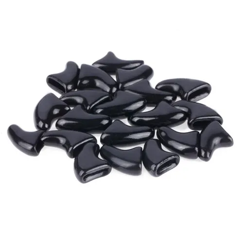 black 100 шт-кошки котенок лапы Уход за ногтями коготь колпачок+ 5 клей+ 5 аппликатор Мягкий Резиновый ПЭТ покрытие для ногтей/лапы колпачки для домашних животных принадлежности для домашних животных - Цвет: black