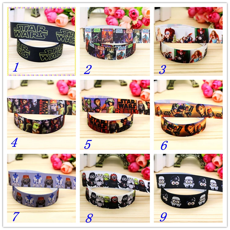 

7/8'' Free shipping star war alice printed grosgrain ribbon hairbow headwear party decoration diy wholesale OEM 22mm D220
