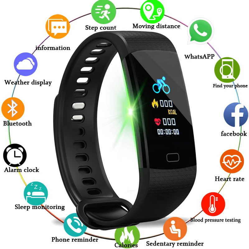 

BANGWEI Smart Watch Women Men Sport Watch Running Climbing Riding Multi-Function Pedometer Heart Rate Blood pressure monitor+Box